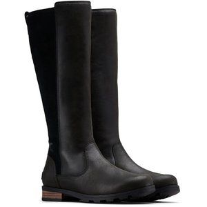 $250 SOREL EMELIE TALL BOOT BLACK LEATHER SNOW WINTER WATERPROOF 5.5 (1) (TC1)